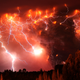 Volcanic lightning is seen over the Puyehue volcano in Chile on June 6, 2011.